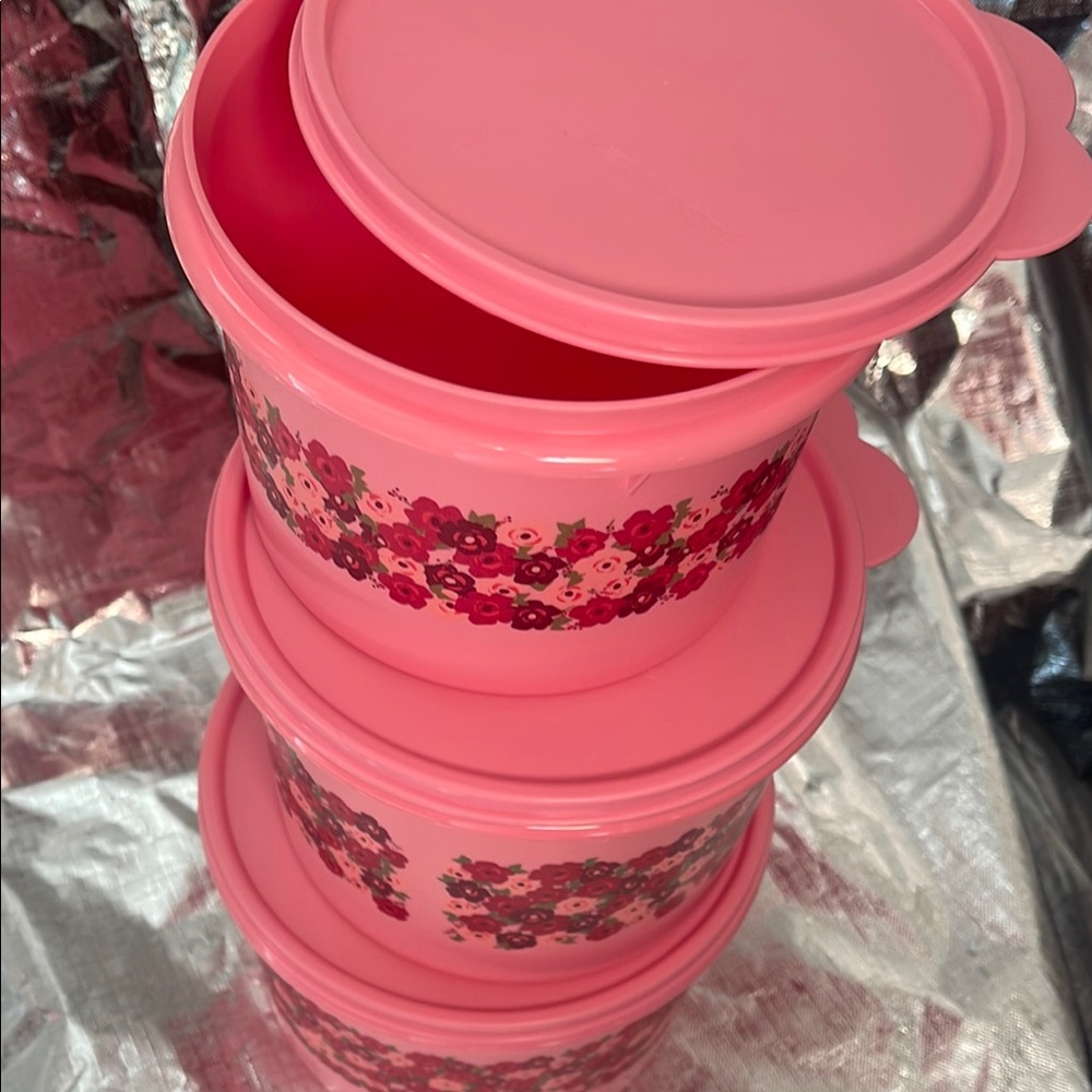 Pink Floral Storage Containers - Picture 4 of 6